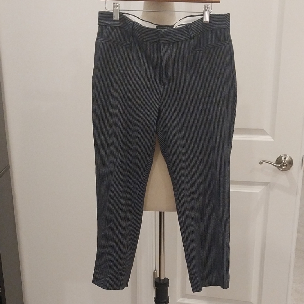 Banana Republic Black Striped Straight Leg Pants